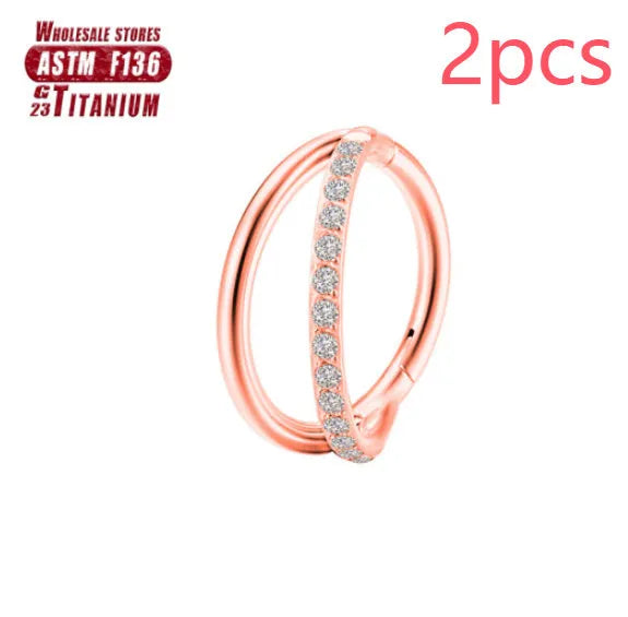 Titanium alloy nose ring body piercing jewellery with diamond cut treatment in silver, gold, black, rose gold or colourful finish.