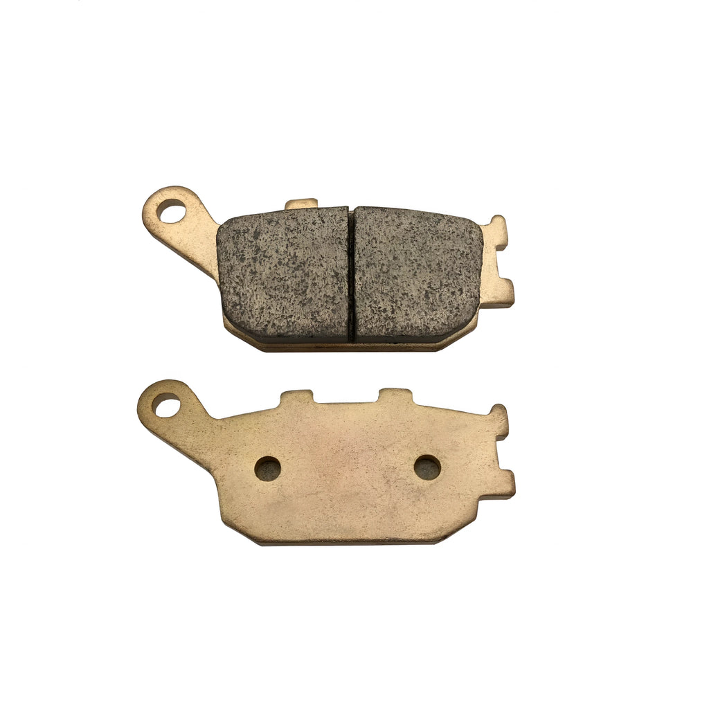Sintered rear motorcycle brake pad set for Honda CBR954RR, CBR900RR, and CBR929RR.
