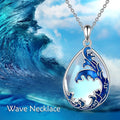 Moonstone blue heart pendant on women's alloy necklace