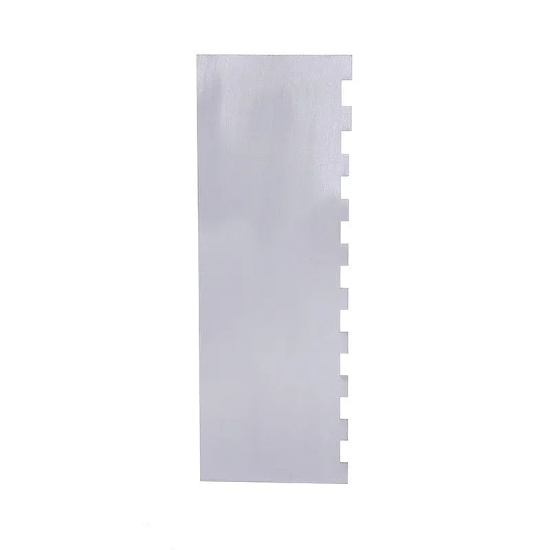 Stainless steel cream scraper cake decorating tool with polygon pattern designs