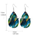 Pair of flat acrylic drop earrings with printed branch knot design in unisex style
