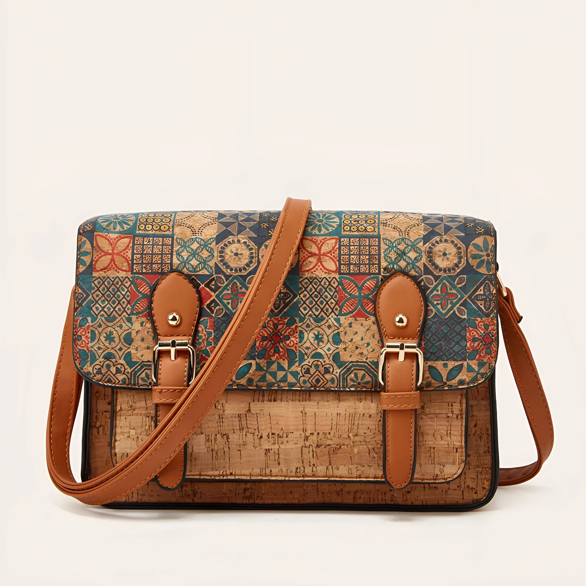 Women's printed one-shoulder crossbody bag in large capacity with square print design options