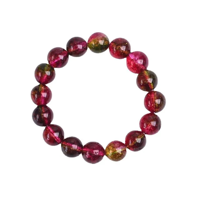 Handmade watermelon crystal women's bracelet showing pastoral design in four diameter sizes
