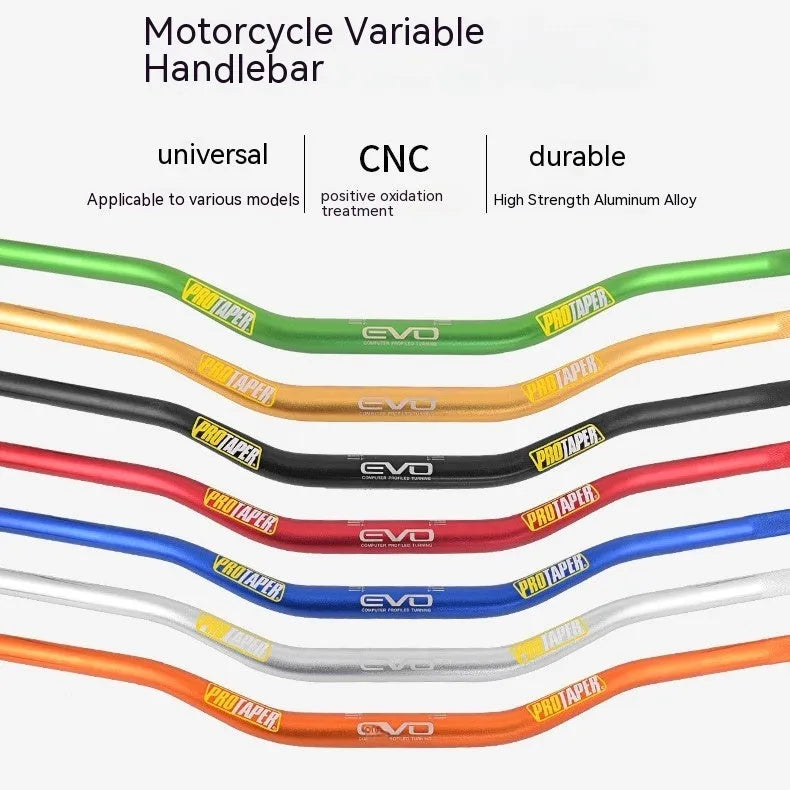 28mm aluminium alloy motorcycle handlebar with orange finish measuring 80cm wide with 10cm rise