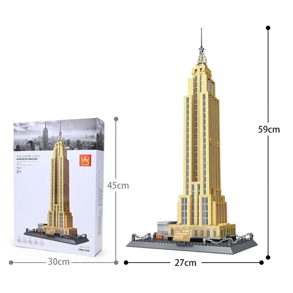 Wange plastic building block set with over 800 pieces for constructing landmark models including Big Ben and the Statue of Liberty.