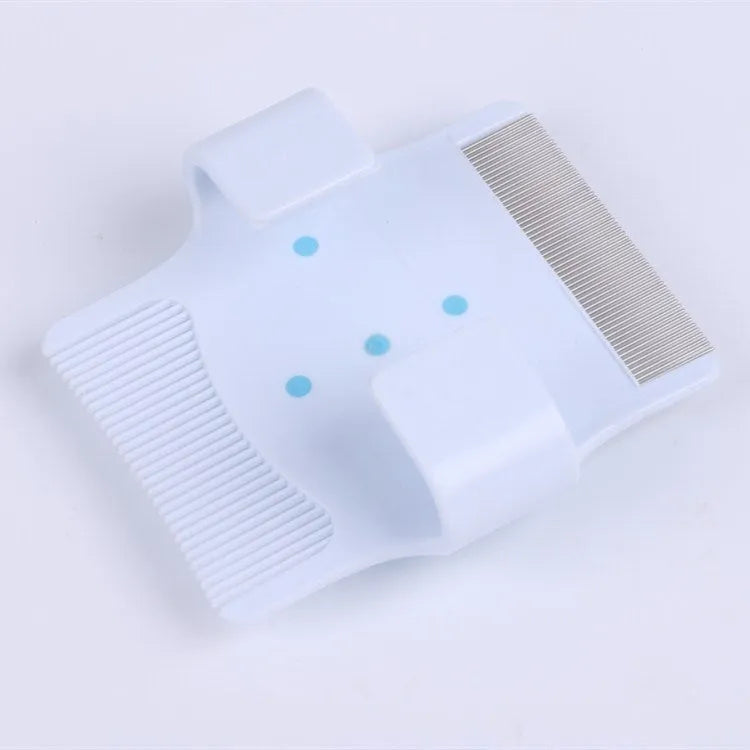 Small blue or green multifunctional dog grooming tool with hair removal and massage functions