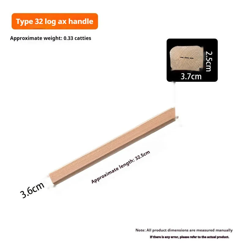 Solid locust wood replacement handles for axes, hoes, and sickles in various lengths on a plain background.