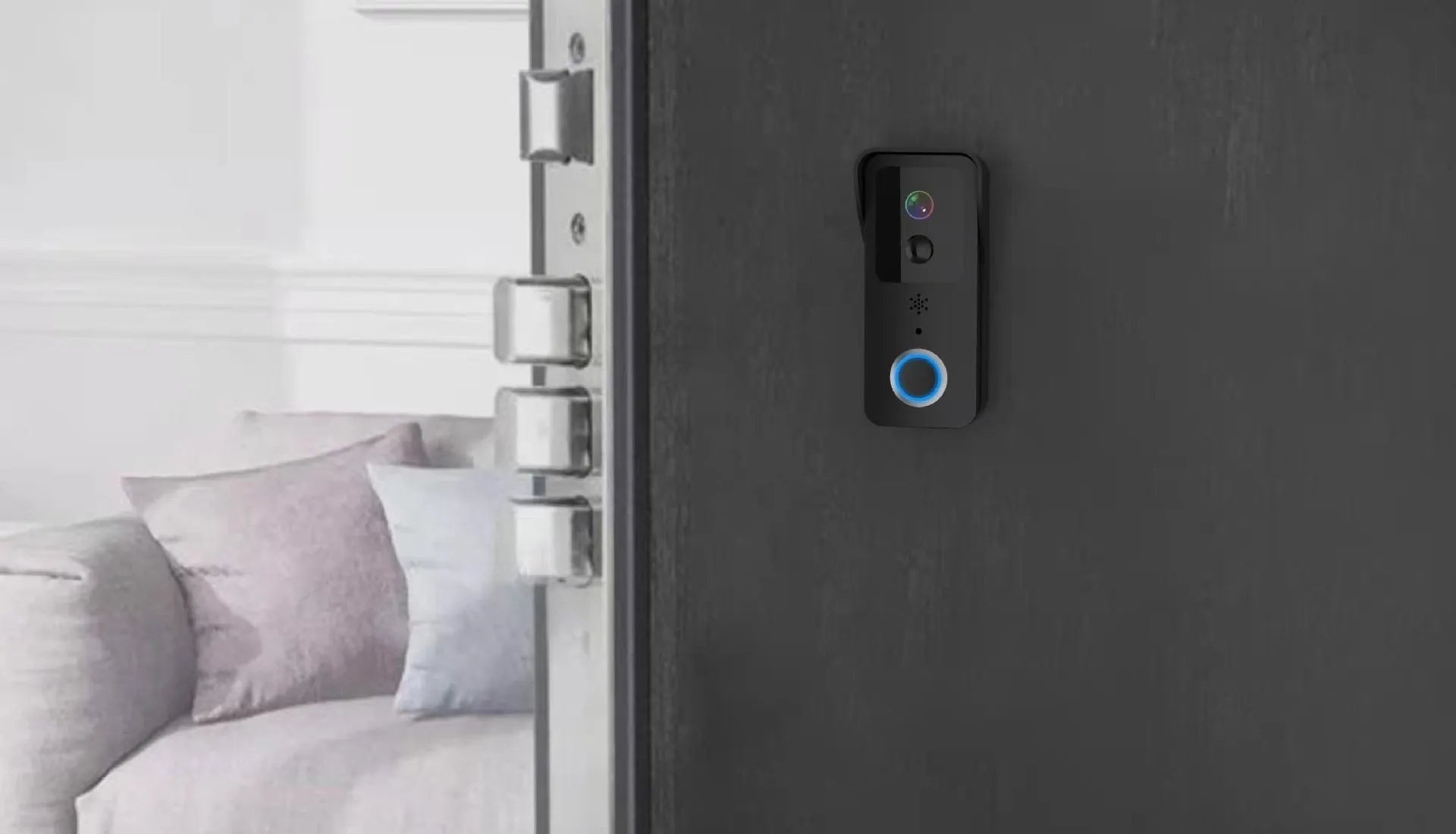 Waterproof smart visual doorbell with HD camera and 18650 battery for wireless outdoor security