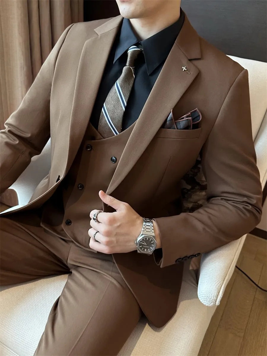 Men's slim fit formal blazer jacket in chemical fibre blend fabric available in multiple sizes