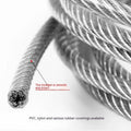 Coil of 304 stainless steel invisible anti-theft security wire with double twist construction.