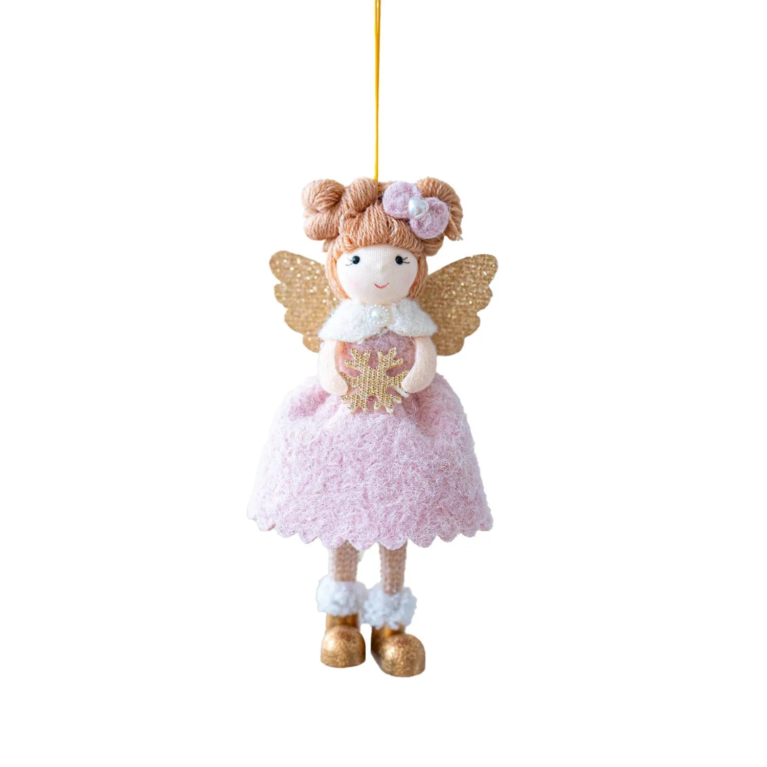 Christmas angel wings plush pendant decoration in cloth material with modern simplicity style