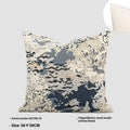 French style decorative cushion with abstract floral pattern in antique blue colour