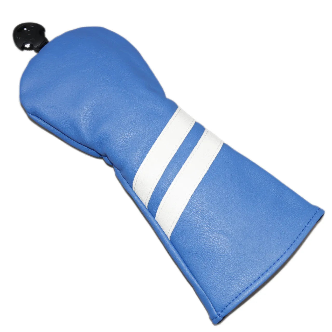 Golf club head cover with two oblique stripes, shown in multiple colours.