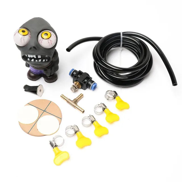 Turbo decompress ornament doll with pressure regulating valve and copper connectors for car turbo system