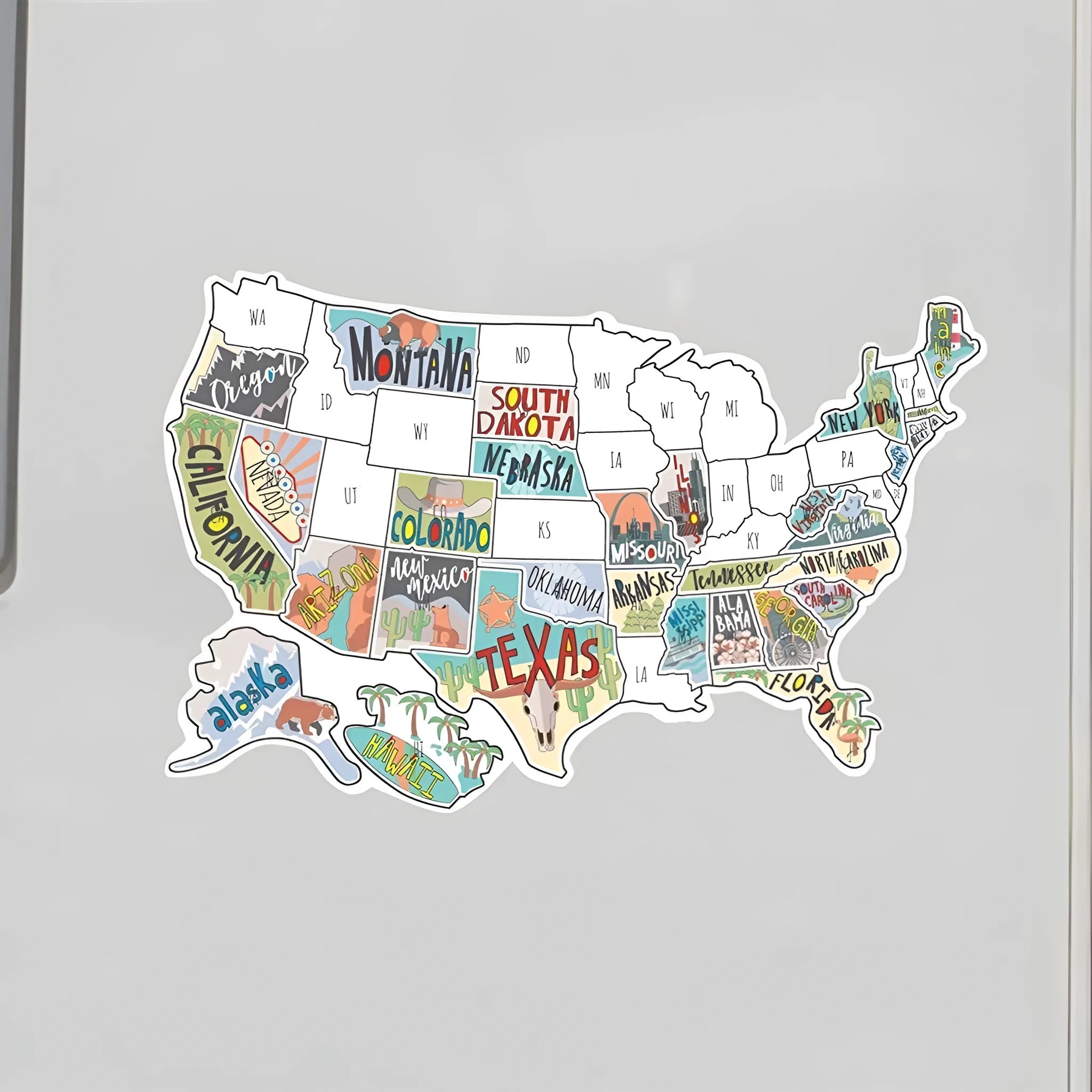 Travel-themed car body sticker set with world map design and custom letter stickers on white background