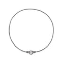 S925 sterling silver clavicle necklace with chain length options on display