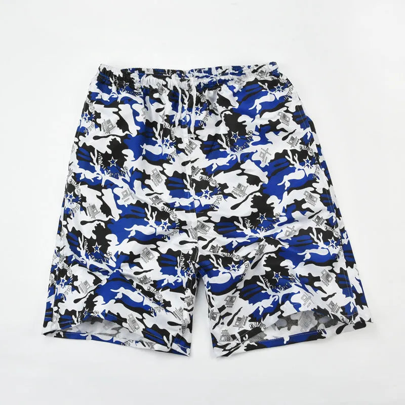 Men's floral print swimming trunks in multiple colour patterns with five-point design