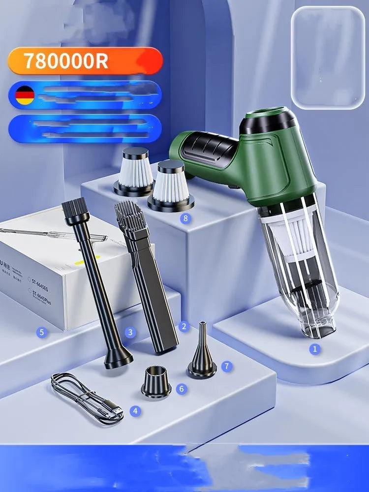 Wireless handheld car vacuum cleaner with nozzles and charging cable