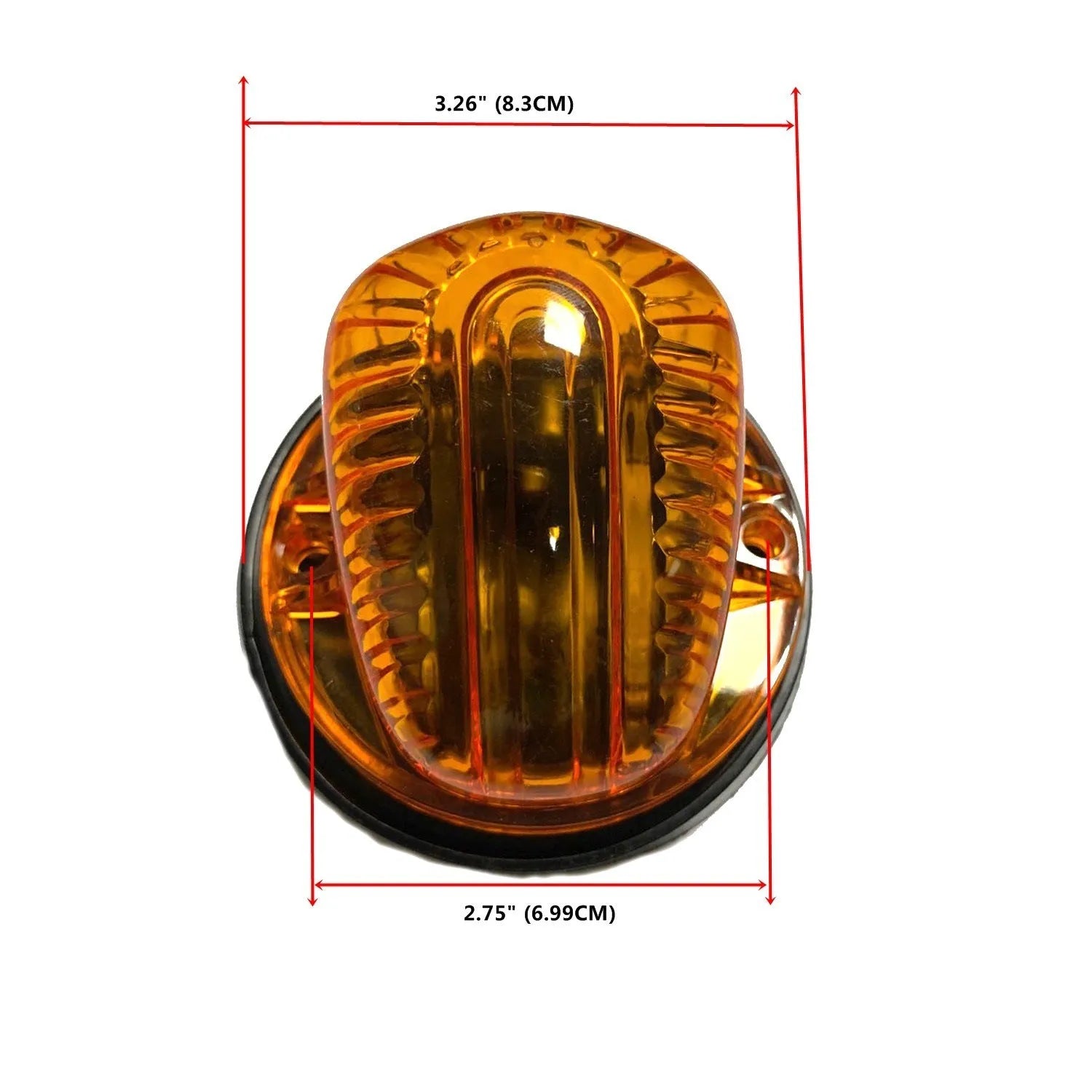 Five yellow LED roof cab marker lights for trucks with bases, bulbs, screws, and wiring sockets.