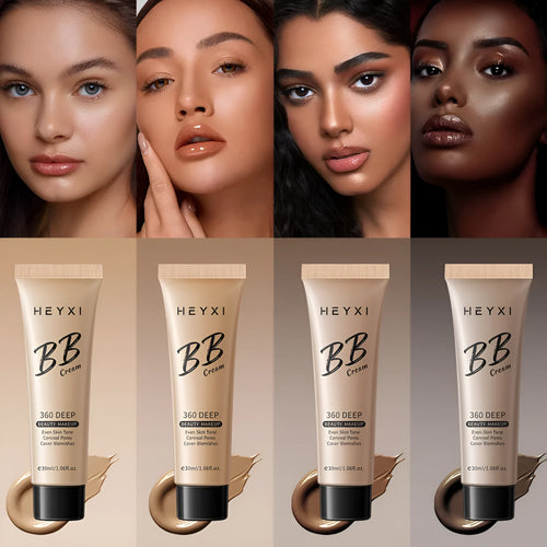 Waterproof BB cream in four colour options for universal skin coverage