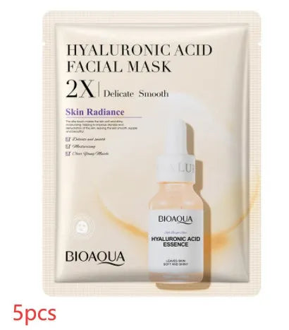 Single white collagen and hyaluronic acid facial sheet mask, 30g gel treatment.