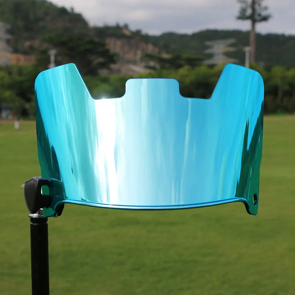 Rugby helmet goggles in multiple colours mounted on a rugby scrum cap