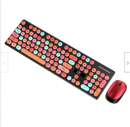 Wireless punk manipulator keyboard and mouse set in vibrant yellow mixed colours with backlit keys