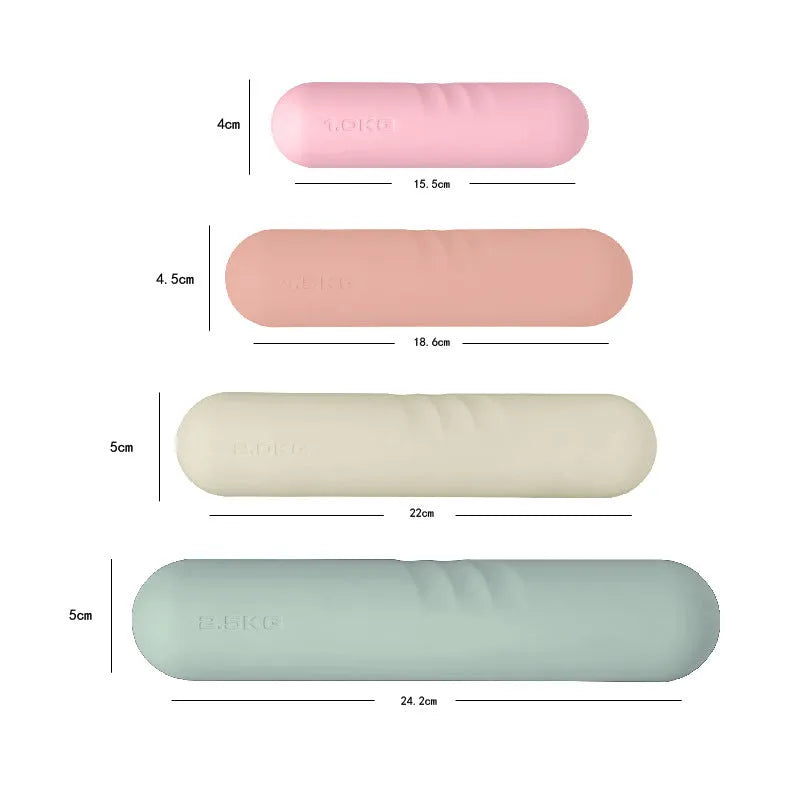 Silicone-edged hand-drawn dumbbell stick in various colours for fitness training