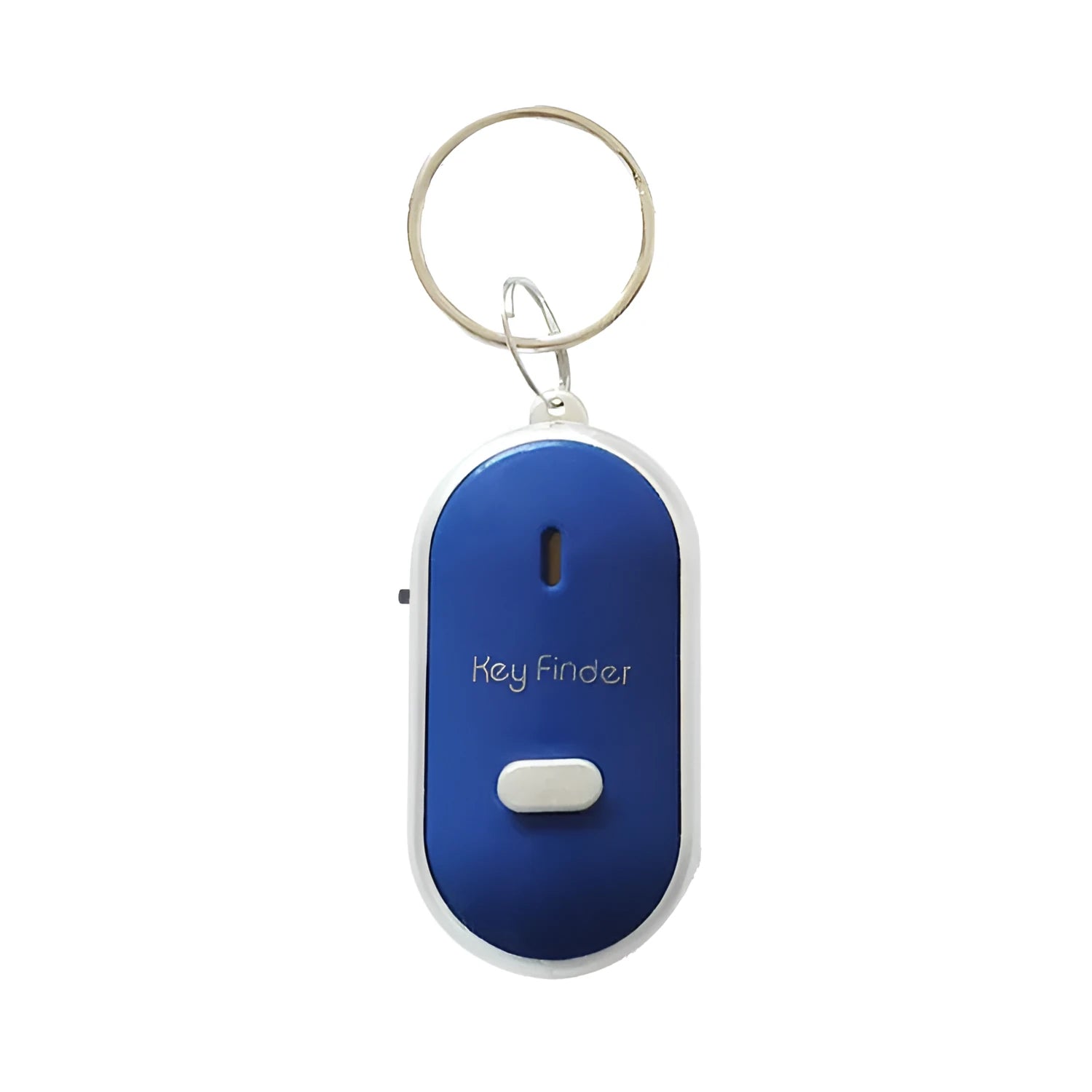 Oval-shaped voice control key finder anti-lost device in red, blue, white, black, and orange colours.