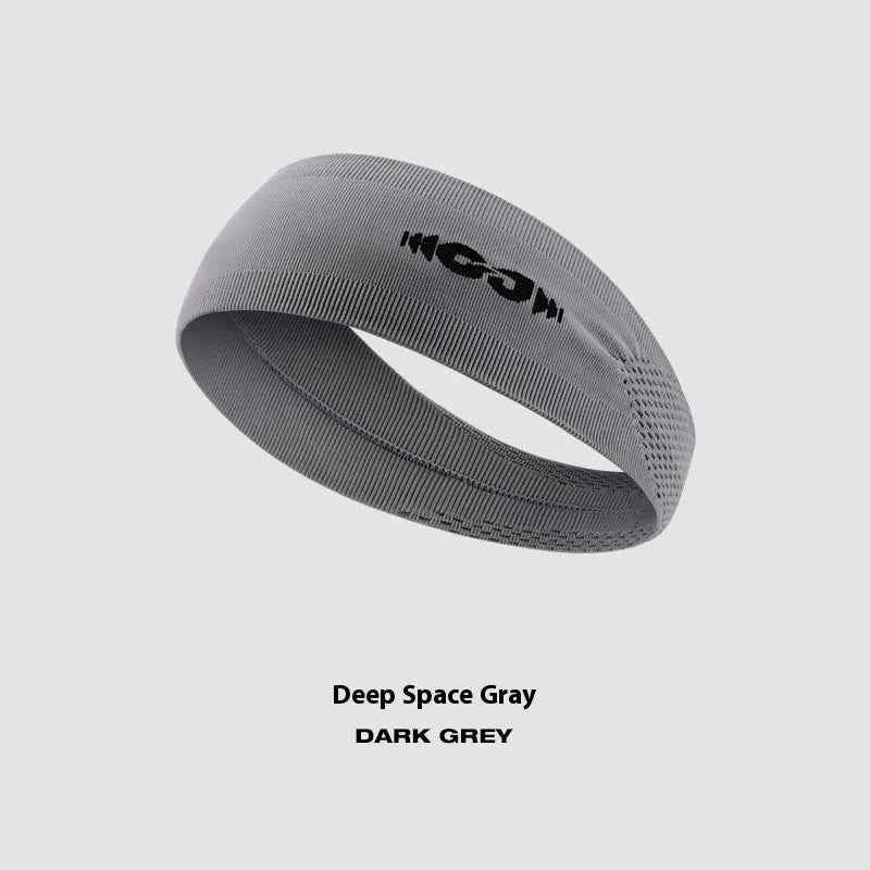 Seamless knitted exercise hair band in black, gray, and blue colours for sport