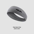 Seamless knitted exercise hair band in black, gray, and blue colours for sport