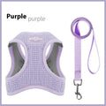 Brown cloth cat harness with waffle texture and integrated pulling rope on chest strap