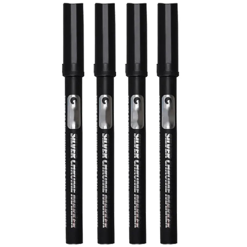 Waterproof mirror marker pen with plastic shell showing 1mm and 2mm tip size options.