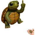 Miniature resin animal doll making a middle finger gesture, available in seven animal styles including cat and dog.