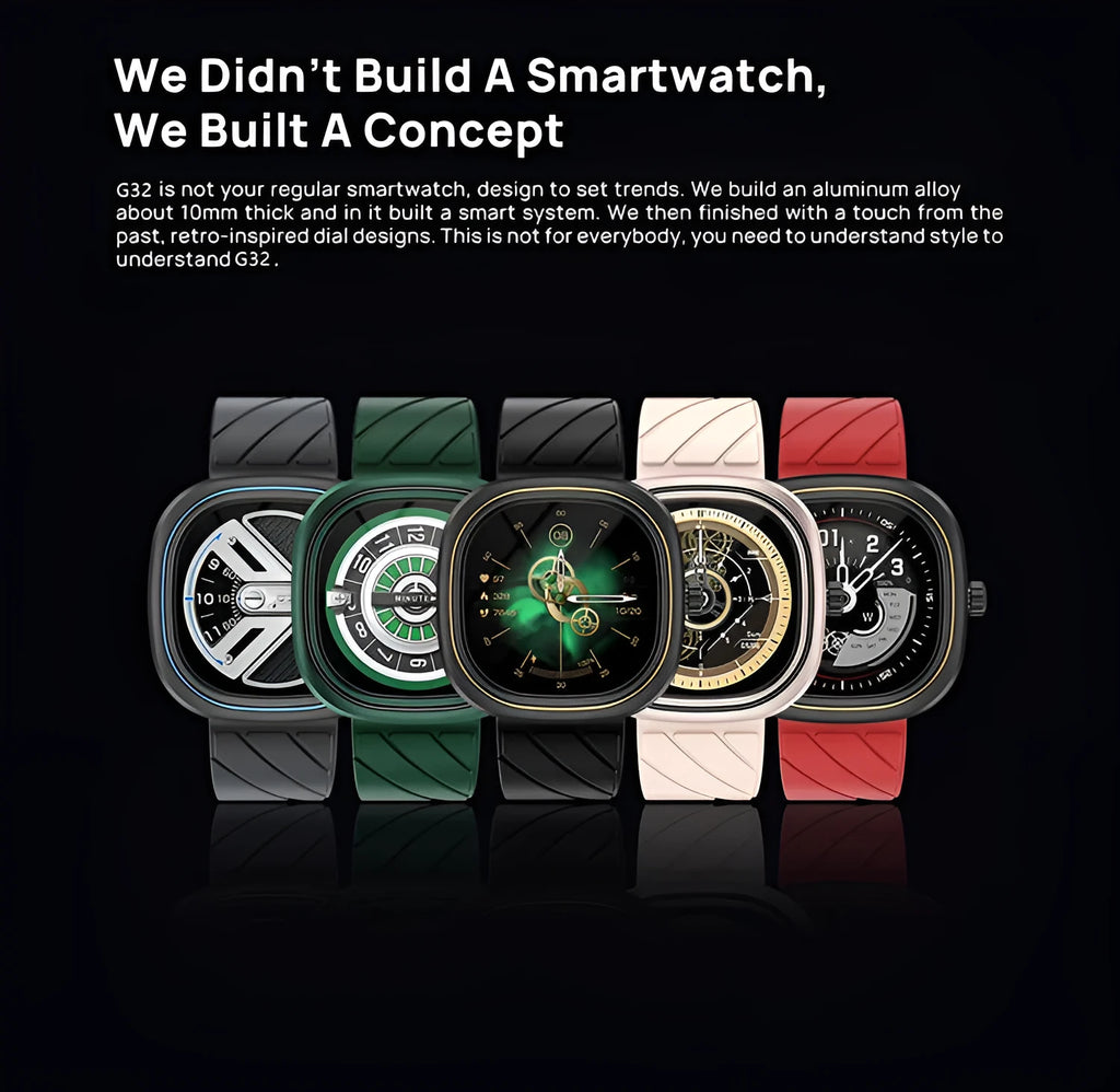 Smart bracelet watch with square touch screen display on adjustable silicone wristband in black colour