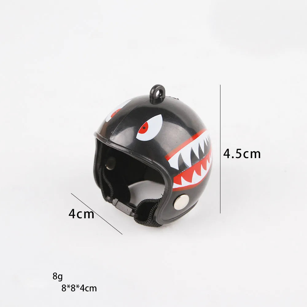 Adjustable pet helmet for small chickens and birds with elastic bands and costume designs