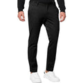 Men's slim-fit tapered chino trousers in solid colour with mid-waist design