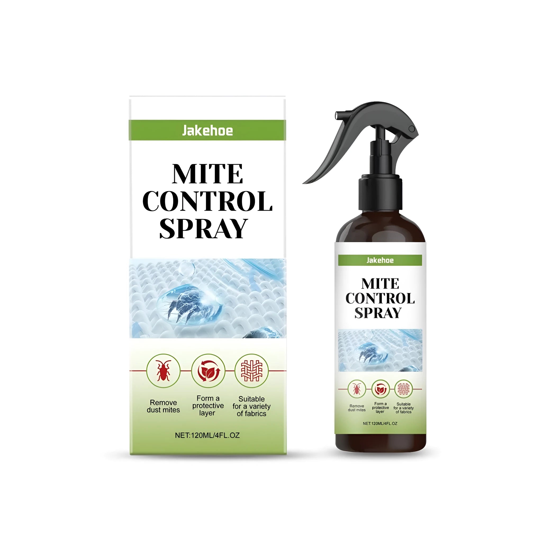 120ml mite control spray bottle for bedding fabric dust mites with natural menthol formula