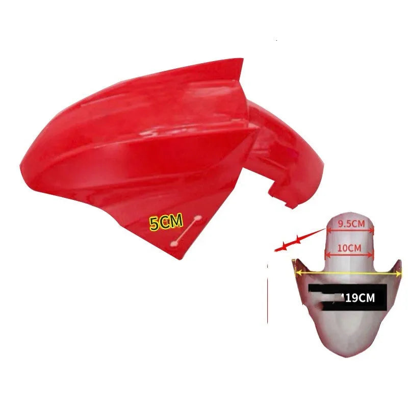 Electric car front wheel fender replacement part in ABS plastic, shown in a selection of available colours.
