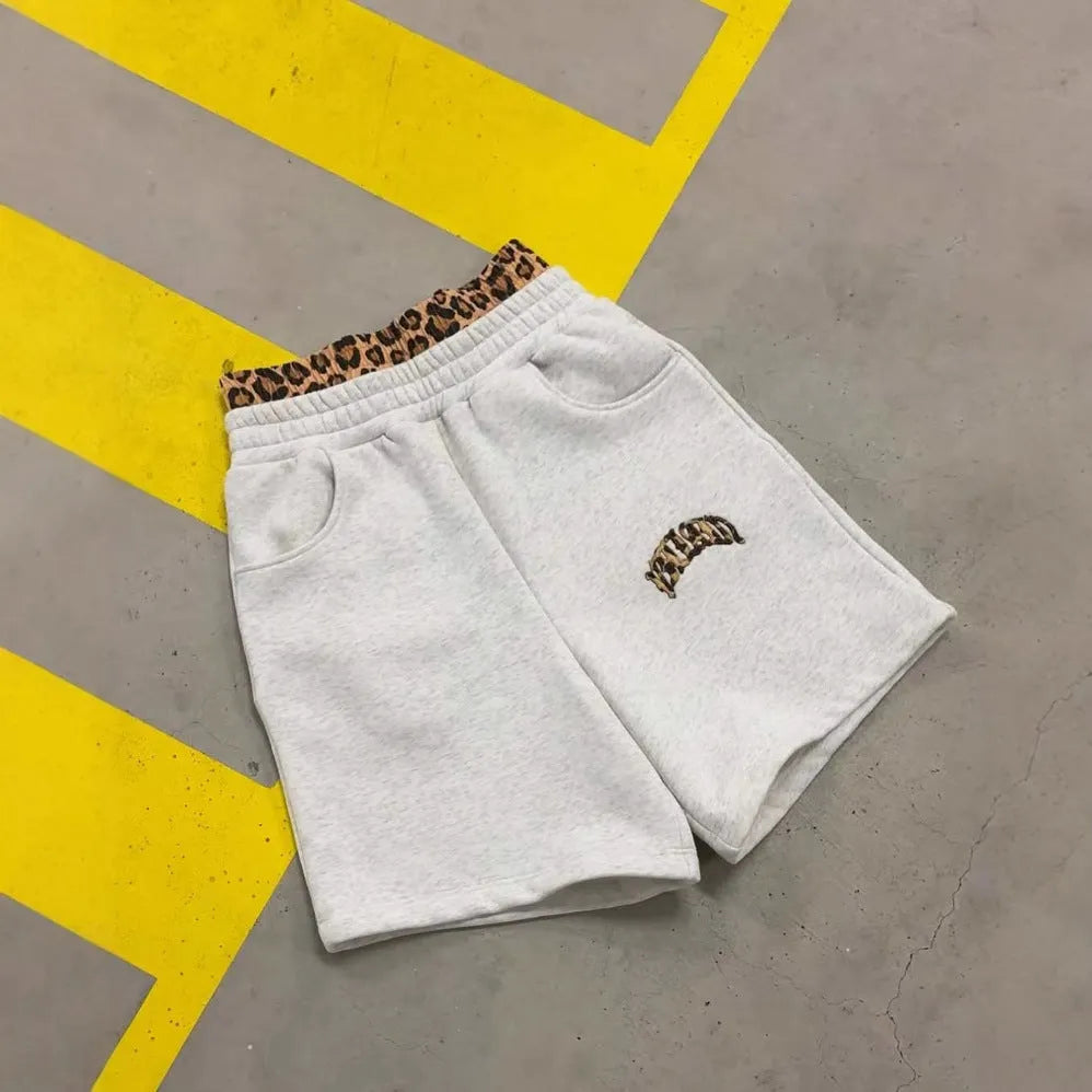 Men's loose fit patchwork hip hop trousers with elastic polyester fabric