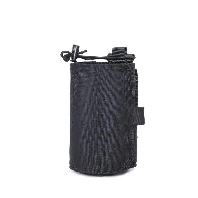 Adjustable outdoor bottle cover in Oxford cloth with PU lining, shown in black colour