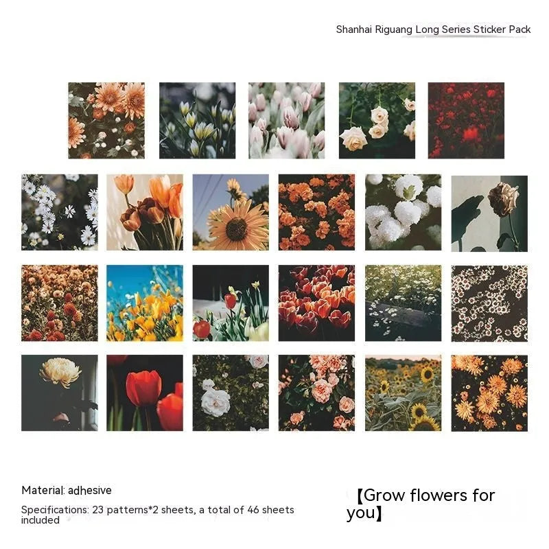 Nordic style decorative sticker box set showing six colour designs with square 44mm stickers
