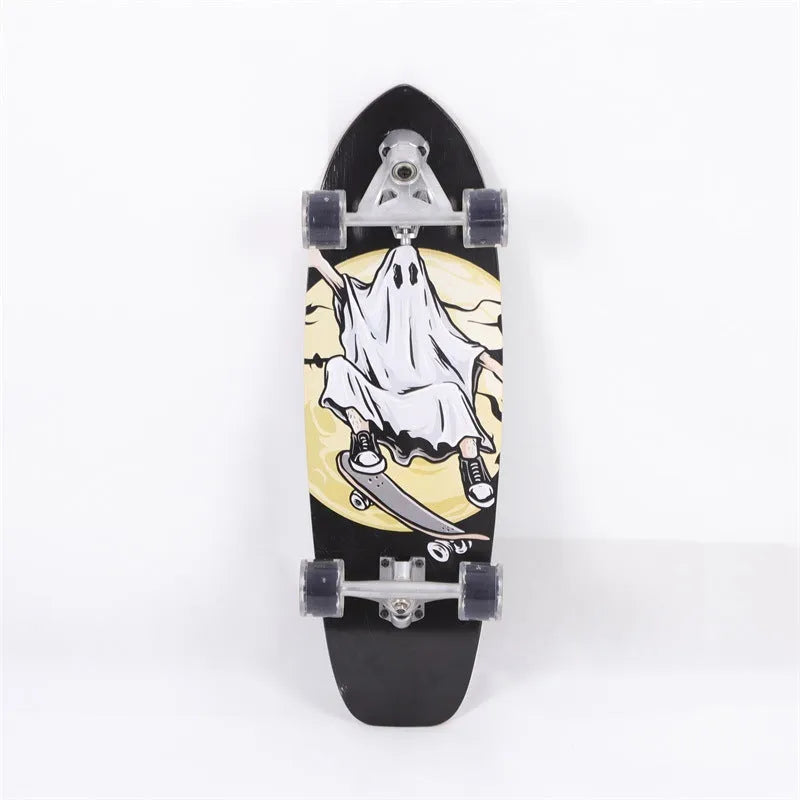 White maple wood street scooter with 31-inch deck for urban commuting