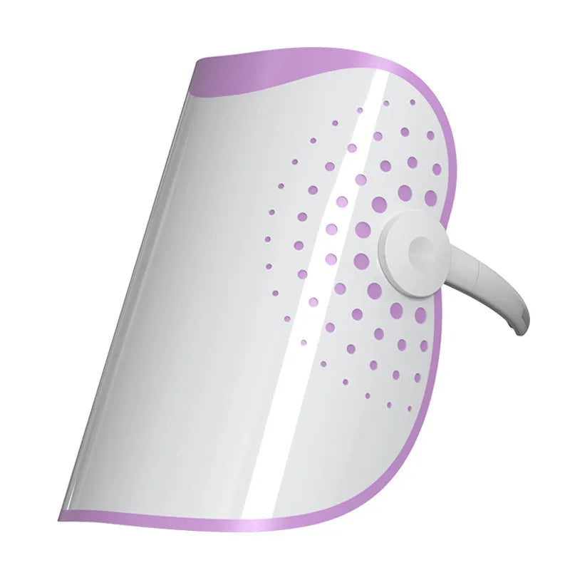 White and purple photon IPL beauty mask device for facial light therapy treatment.