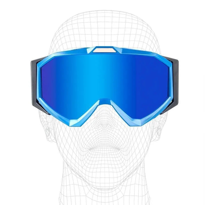 Motorcycle goggles in various colours with double-layer anti-fog lenses and storage cloth bag