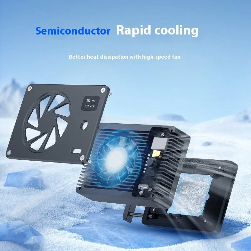 Black aluminium PC cooling radiator measuring 89mm wide with attached power cable