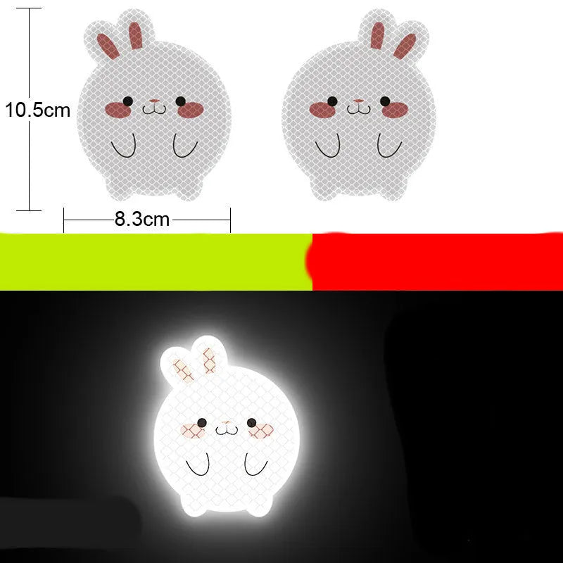 Pair of diamond-grade reflective warning stickers for vehicles measuring 9cm by 5cm