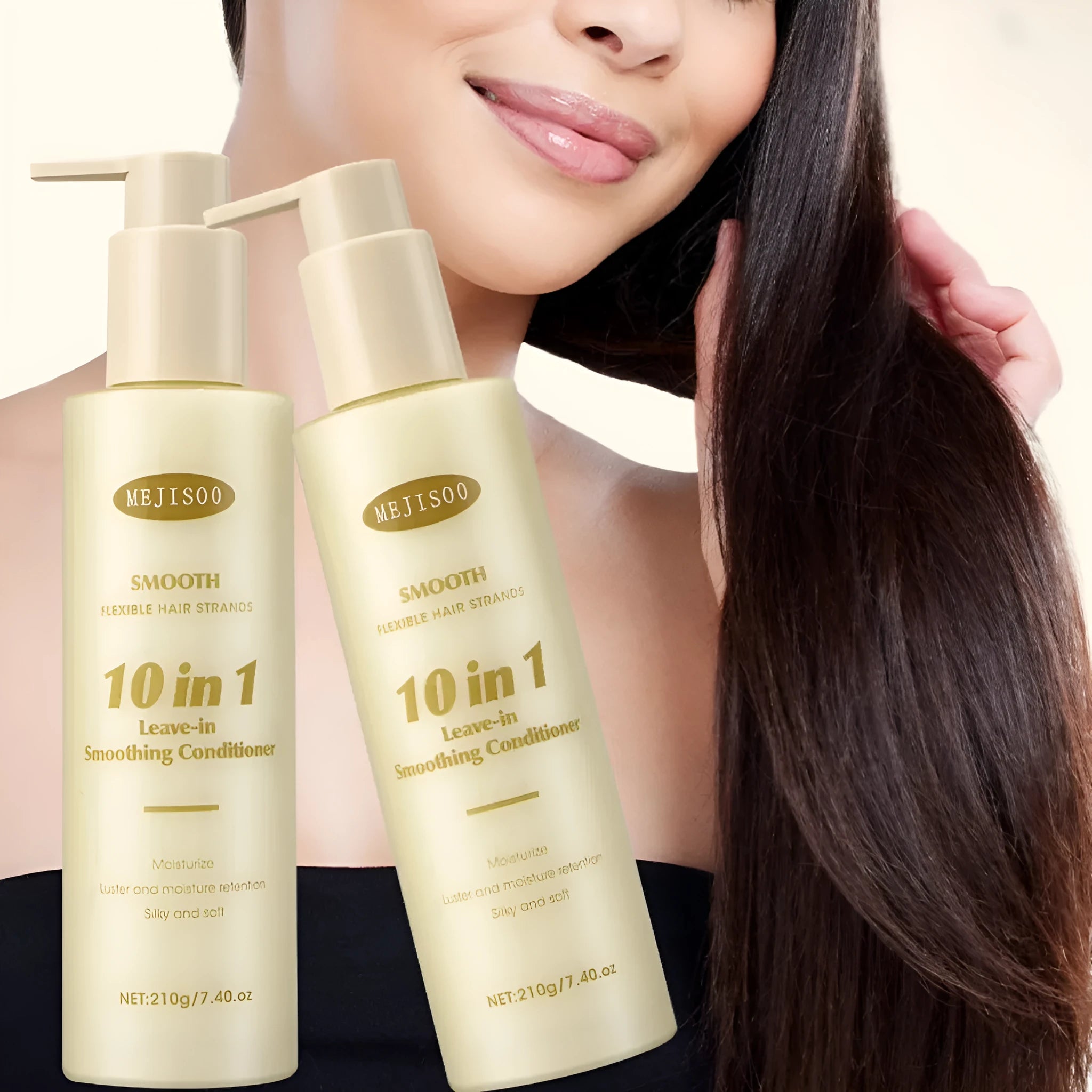 Bottle of wash-free 10-in-1 hair conditioner 210g for moisturising and nourishing frizzy hair