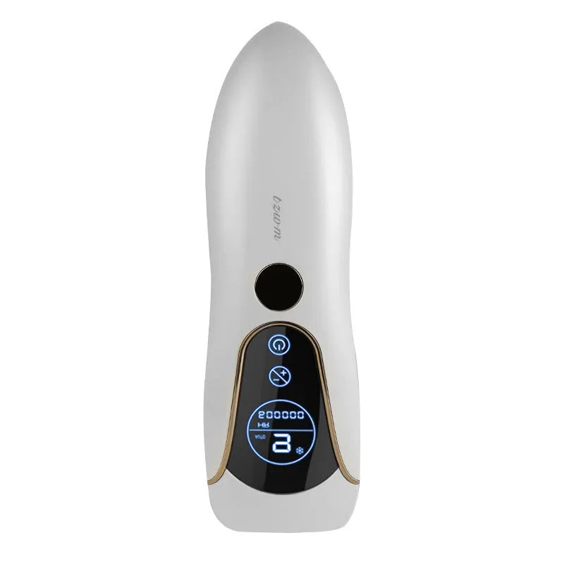 Freezing point hair removal device in Sundial white, green, or pink colour for body, face, legs, and private parts.