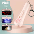 Rechargeable cat pen light toy with automatic self-hi feature in cream white, pink, or sky blue